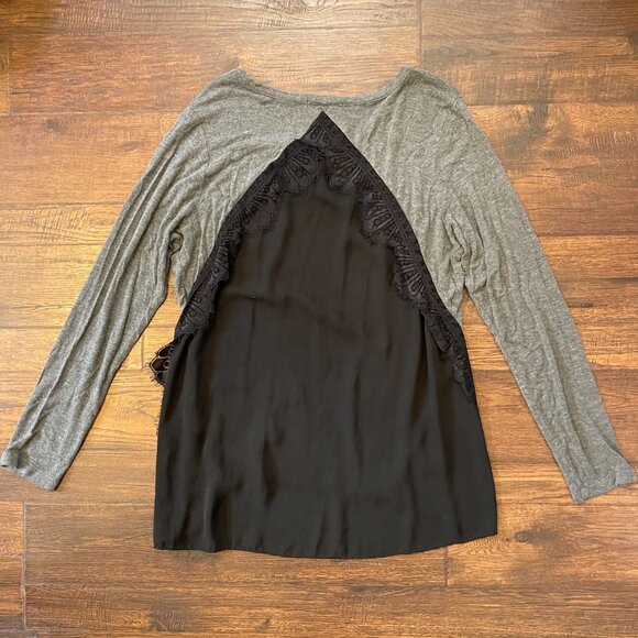 Long Sleeve Stretch Top with Knit Lace Back - Picture 16 of 16